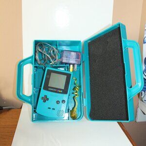 Game Boy Color Teal Handheld With Case And Accessories